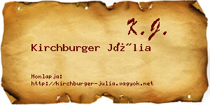 Kirchburger Júlia névjegykártya